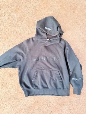 Essentials Men's Charcoal Logo Hoodie